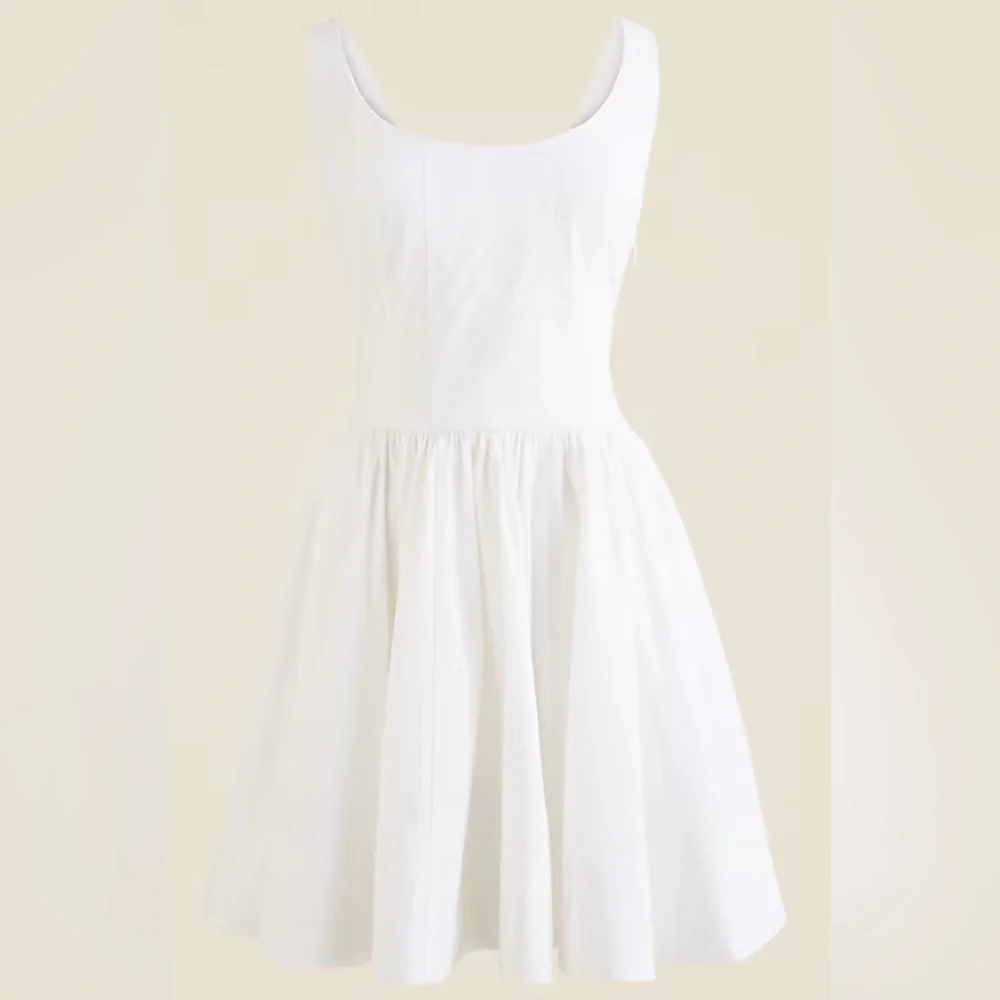 NWT J.Crew Fit-and-flare mini dress White Size 12 Party Wedding Brunch Date